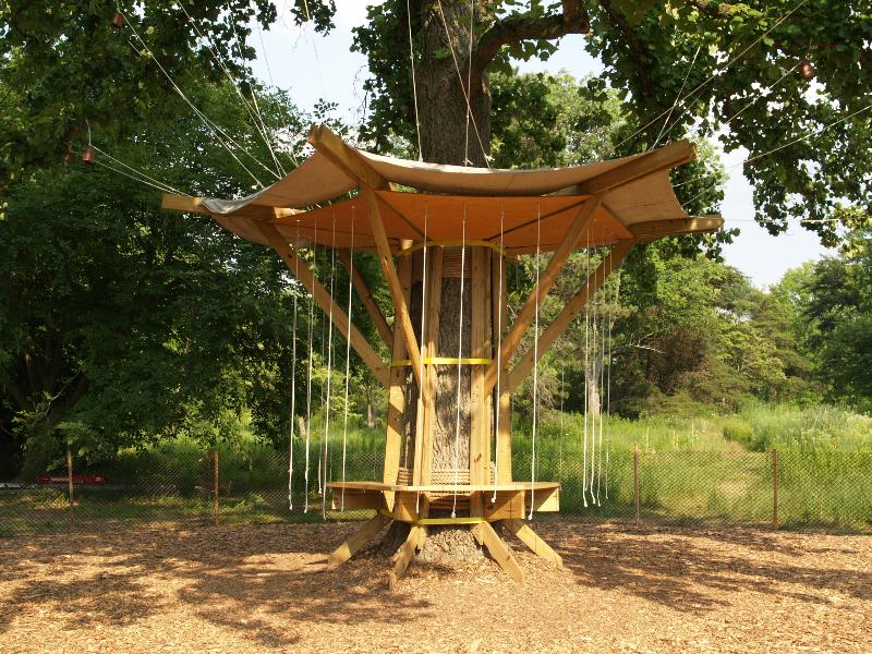 Media, Pennsylvania (PA): Tyler Aboretum: 'The Bell House' (2008, designer and builder Steve Kelly, John Darling-Wolf, Russell Pierson, Mt. Airy Treehouse Players) (part of 'Totally Terrific Treehouses')