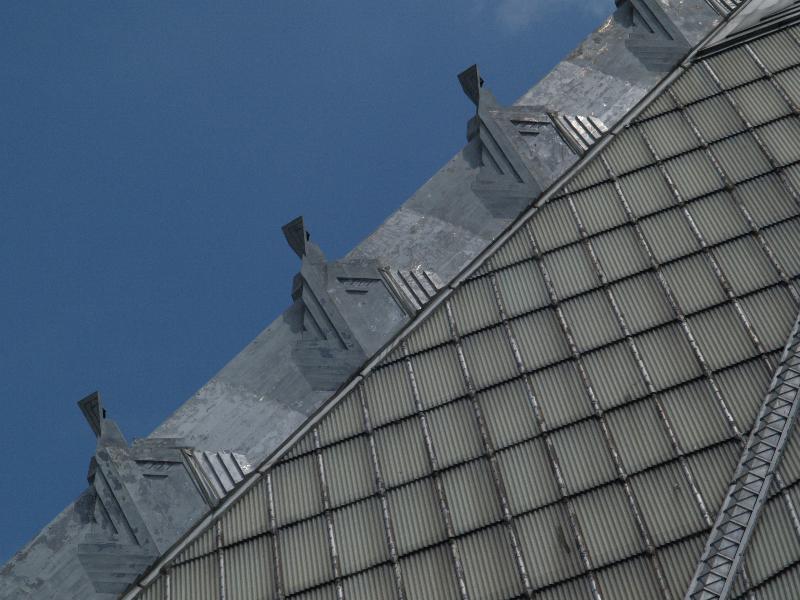 Elkins Park, Pennsylvania (PA): Beth Sholom Synagogue: roof line (1954-1959, Frank Lloyd Wright and Mortimer J. Cohen)