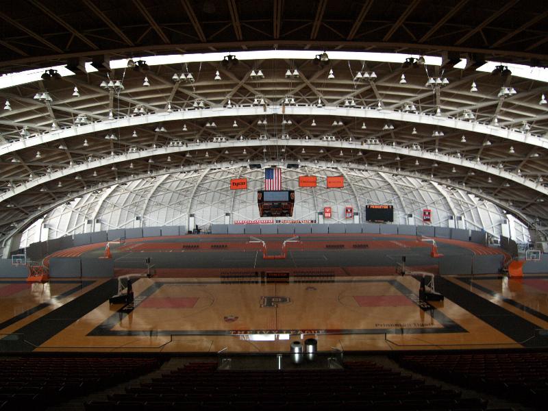 Princeton, New Jersey (NJ): Princeton University: Jadwin Gymnasium, interior (1964-1969, Walker O. Cain and Associates)