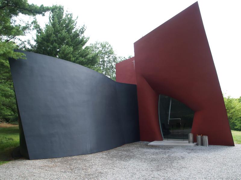 New Canaan, Connecticut (CT): Glass House estate: Gate House ('da Monsta'), view (1995, Philip Johnson)