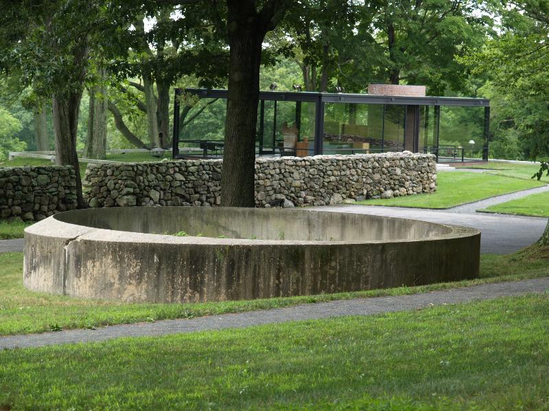 New Canaan, Connecticut (CT): Glass House estate: untitled circular sculpture (1971, Donald Judd)
