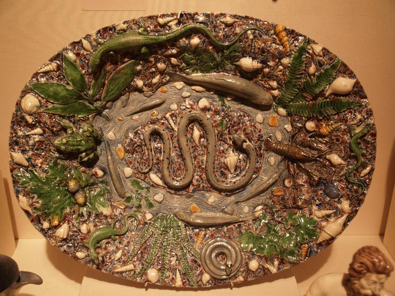 New York City, NY: Metropolitan Museum of Art: ceramic dish (1565-1570, workshop of Bernard Palissy)