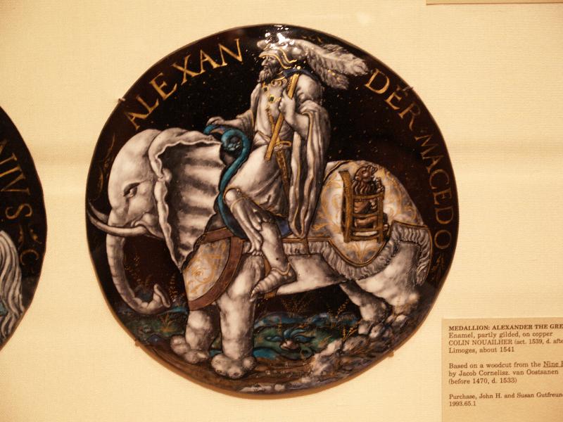 New York City, NY: Metropolitan Museum of Art: medallion, Alexander the Great (Limoges, about 1541, Colin Nouailher)