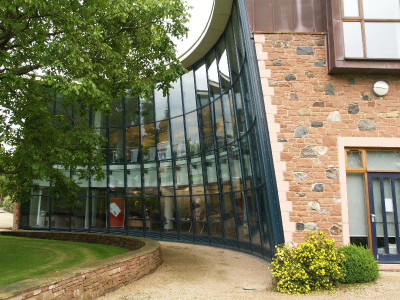 Newton Rigg, Cumbria, England: University of Cumbria (until 2007 was part of University of Central Lancashire): library window from outside (2001)