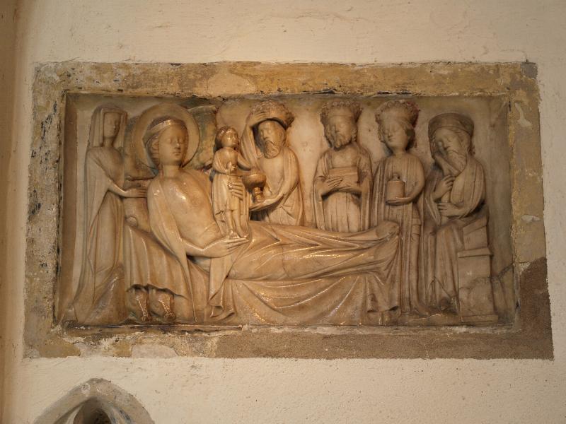 Long Melford, England: Holy Trinity Church: Adoration of the Magi (alabaster relief, c1350)
