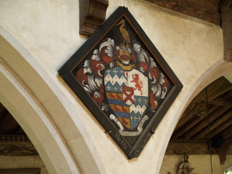 Kedlington, England: St Peter and St Paul Church: hatchment (1669)