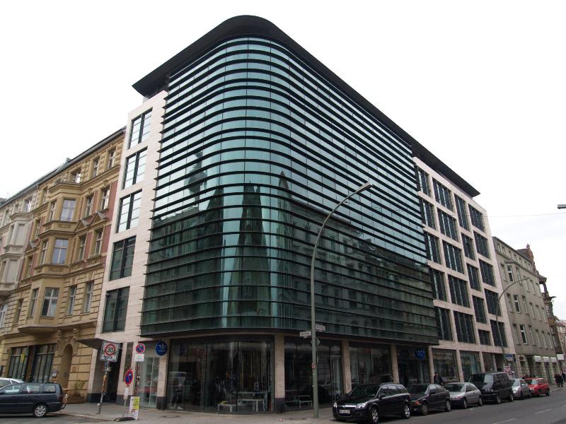 Berlin, Germany: corner Rochstrasse and Munzstrasse: view (1999-2001, Moritz Muller and Goetz M. Keller)