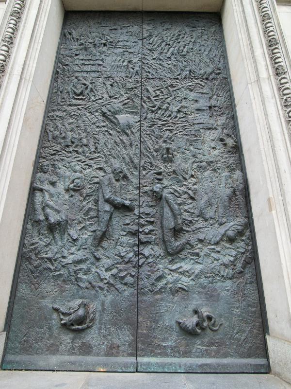 Berlin, Germany: Berliner Dom (Cathedral): Sudportal Versoehnungstur (Reconciliation Door, south side) (1992, artist Siegfried Kreppe)