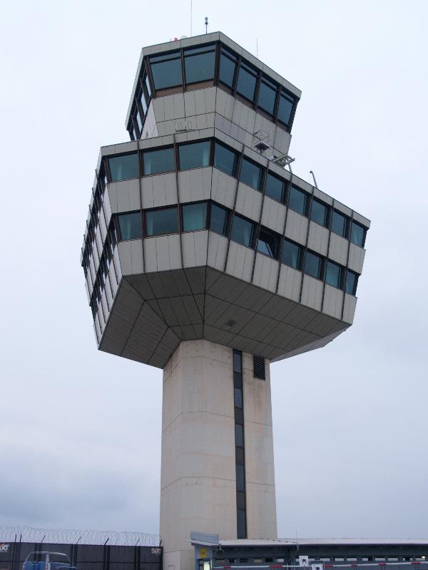 Berlin, Germany: Tegel Airport: control tower (1970-1975, von Gerkan, Marg und Partner)