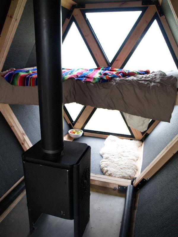 Bourn, England: Wysing Arts Centre: Walking House, lounge and sleeping area (2008, designed by N55, Copenhagen)