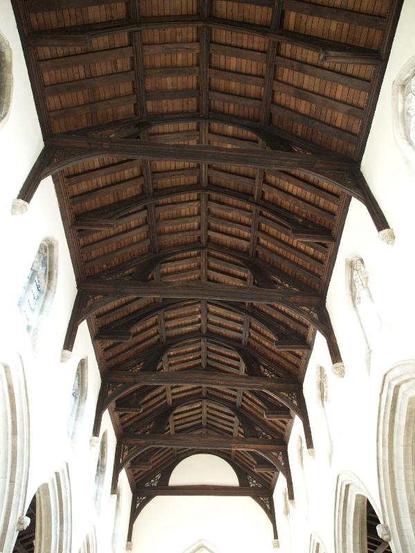 Cottenham, England: All Saints Church: nave roof (1622)