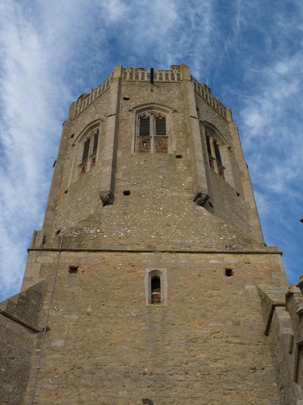 Swaffham Prior, England: St Cyriac's Church: tower