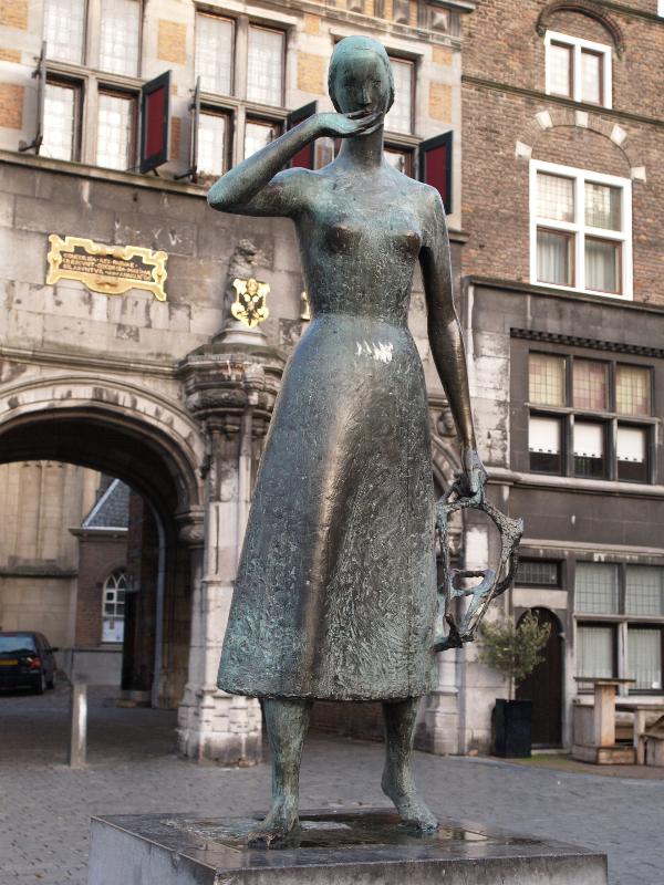 Nijmegen, Netherlands: Grote Markt: 'Mariken van Nieumeghen' (1956, sculptor Vera Tummers-van Hasselt)
