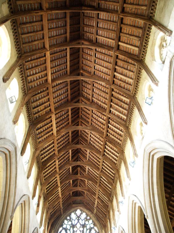Snettisham, England: St Mary: ceiling