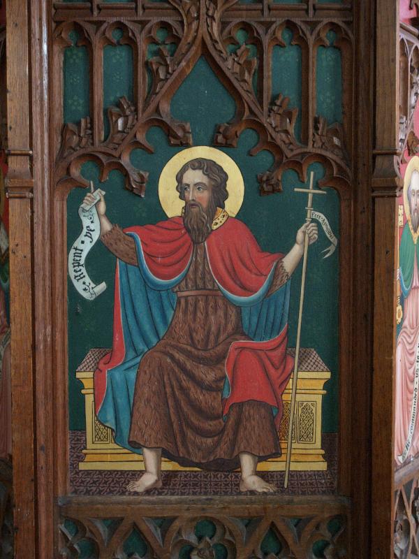 Snettisham, England: St Mary: John the Baptist, pulpit panel