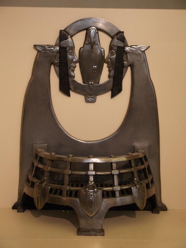 London, England: Victoria and Albert Museum: fire basket (1930, artist Charles Sargeant Jagger)