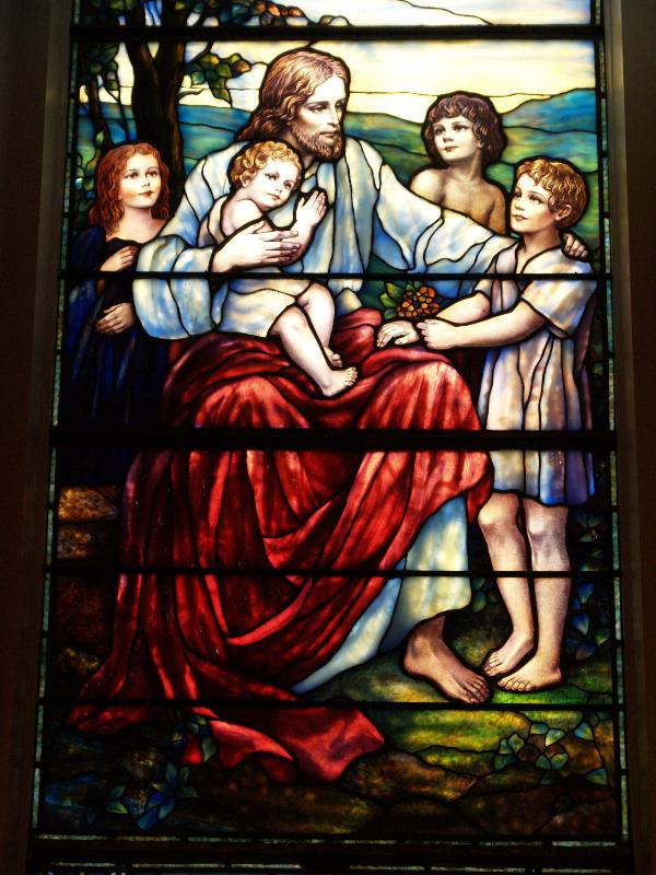 Lockport, New York (NY): First Presbyterian Church: Suffer the Little Children to Come Unto Me (Payne-Spears Studio)