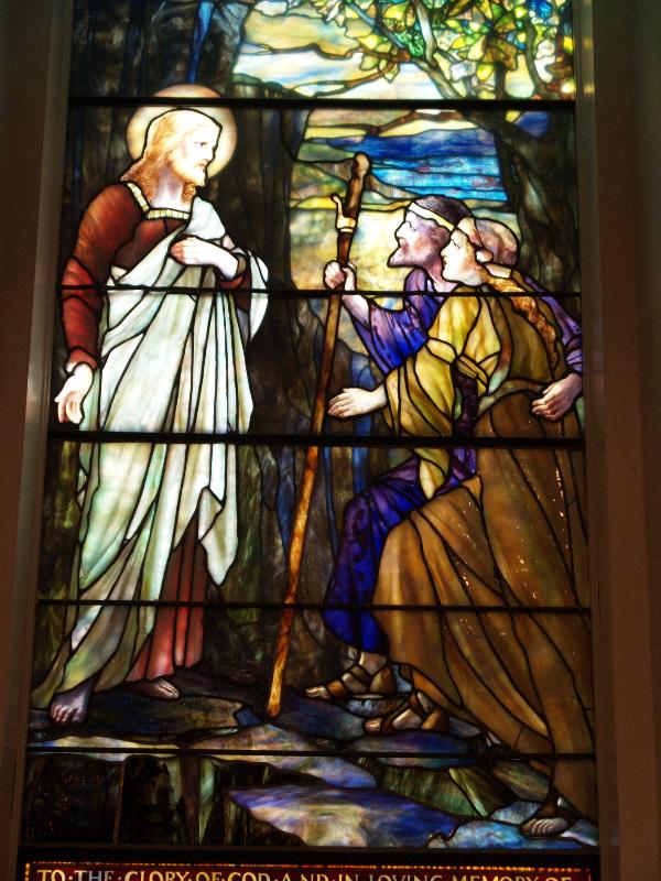 Lockport, New York (NY): First Presbyterian Church: They Came to the Master (Tiffany Studios)