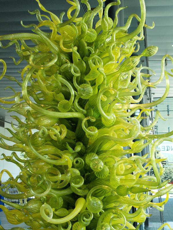 Corning, New York (NY): Corning Museum of Glass: Fern Green Tower, detail (2000, artist Dale Chihuly)