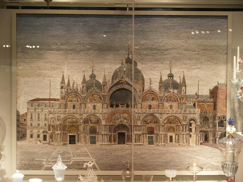 Corning, New York (NY): Corning Museum of Glass: View of the Basilica San Marco (1907, artist E. Cerato)
