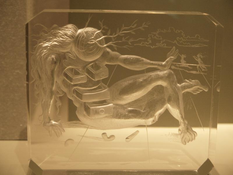 Corning, New York (NY): Corning Museum of Glass: Study for Vase with Nude (1939, artist Salvador Dali)