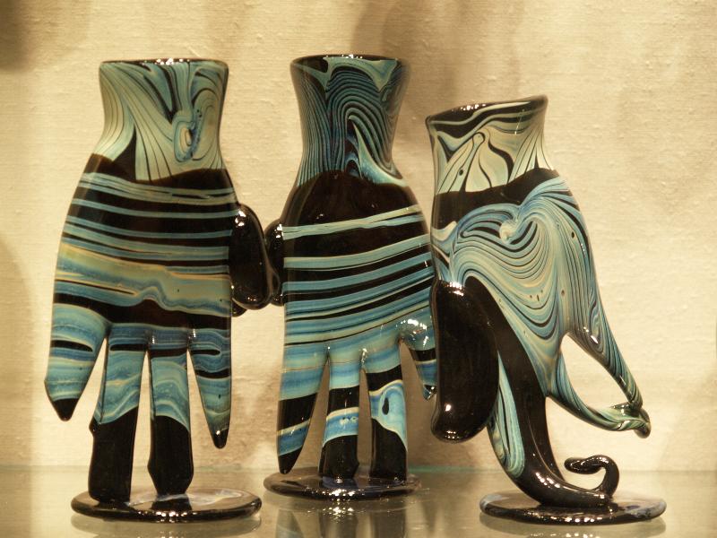 Corning, New York (NY): Corning Museum of Glass: Hand Forms (1972, artist Joel Philip Myers)