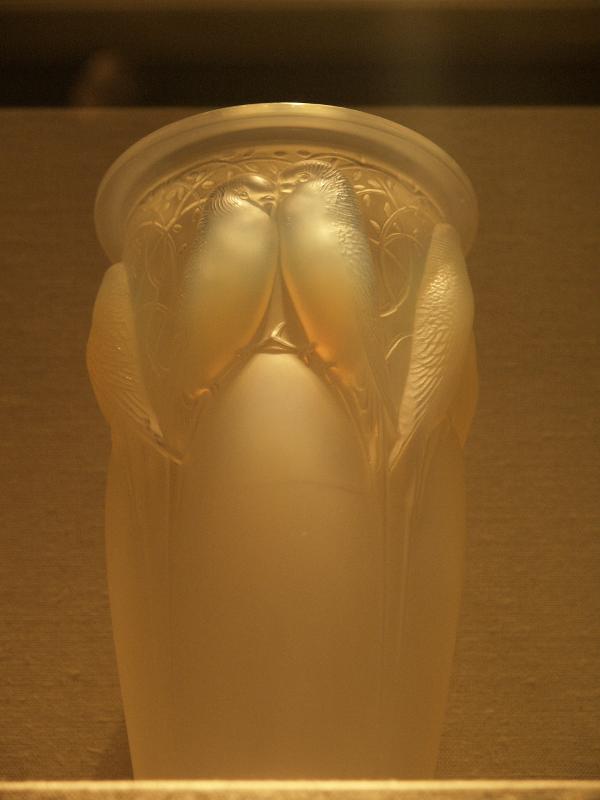 Corning, New York (NY): Corning Museum of Glass: Vase, Ceylan (also called Huit perruches, Eight Parakeets) (designed in 1924, artist Rene Lalique)