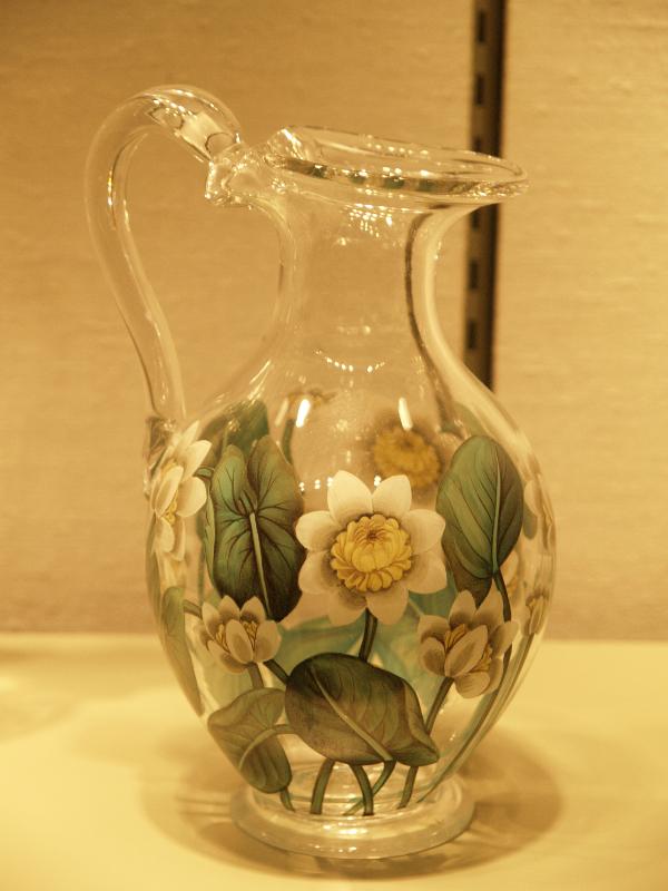 Corning, New York (NY): Corning Museum of Glass: Water Lily Jug (about 1850, maker W. H., B. & J. Richardson, designer Richard Redgrave)