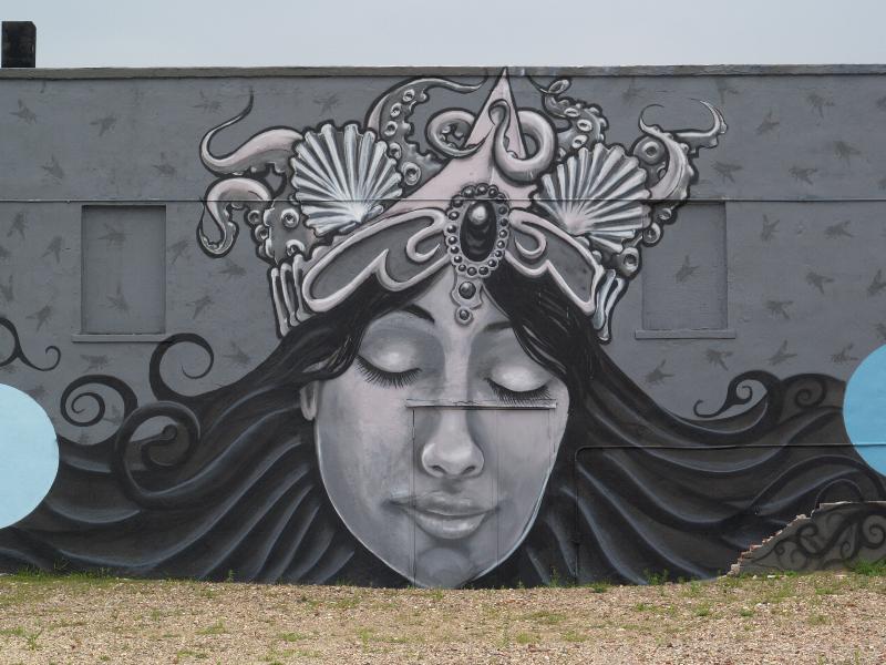 Asbury Park, New Jersey (NJ): Baronet Theater: mural (2009, artists porkchop and Brad Hoffer)