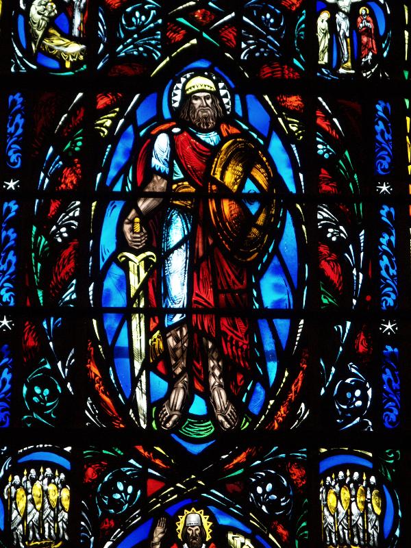 Montclair, New Jersey (NJ): Union Congregational Church: Joshua - Isaiah Window, detail (dedicated 1944, Charles J. Connick)