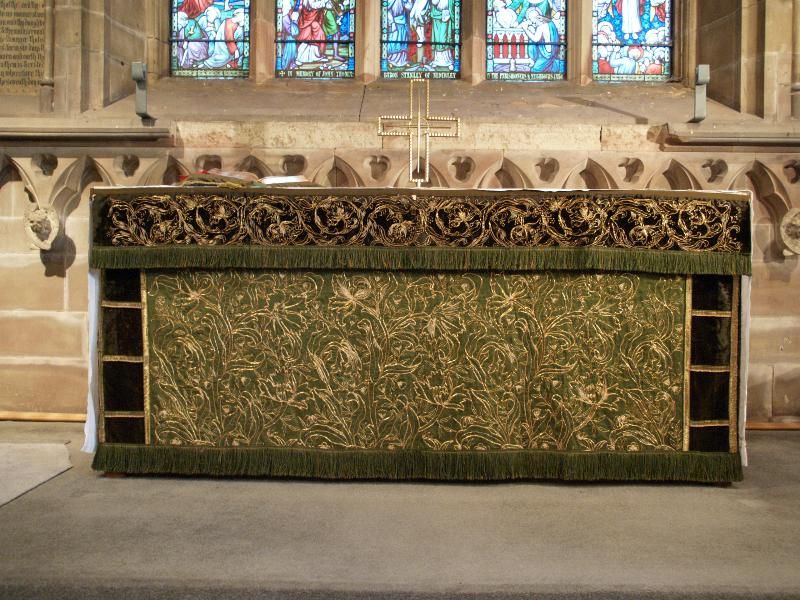 Nether Alderley, England: St Mary: altar frontal