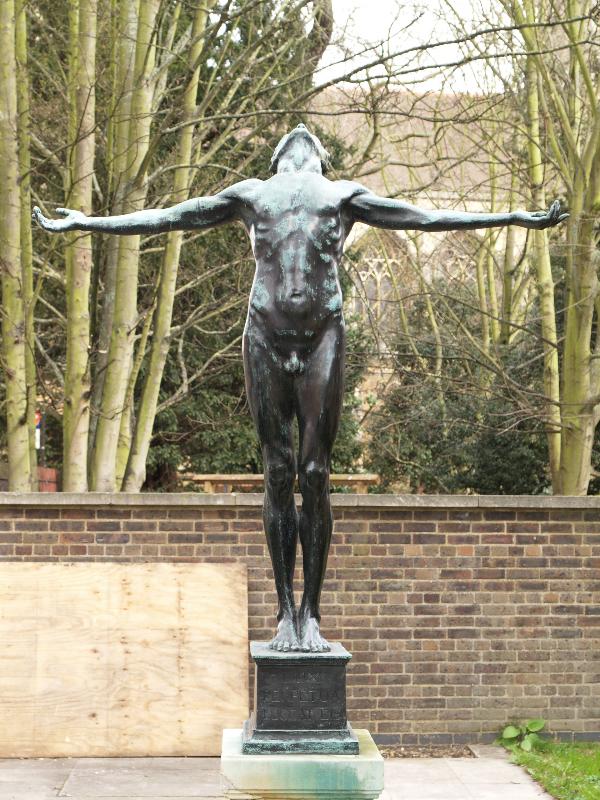 Cambridge, England: Scott Polar Research Institute: Youth (1920, sculptor Kathleen Scott)