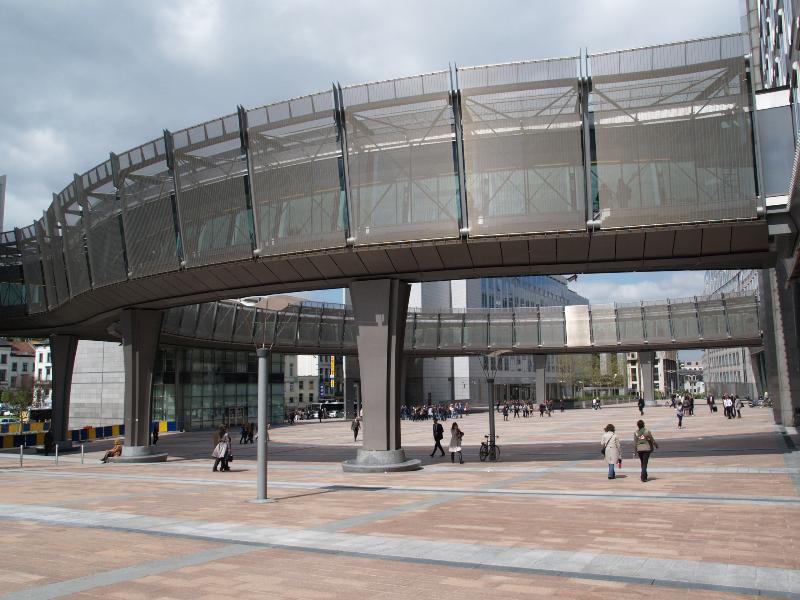 Brussels, Belgium: Konrad Adenauer bridge: view