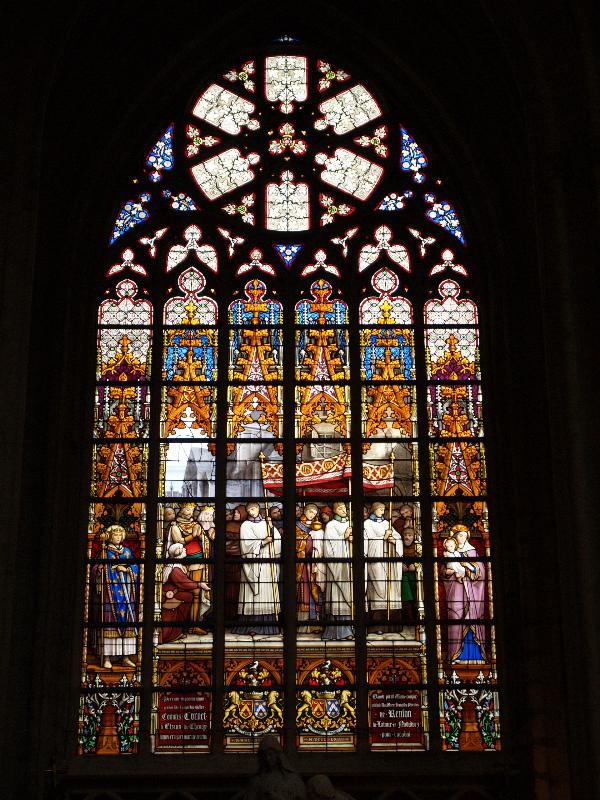 Brussels, Belgium: Cathedral des Saints Michel et Gudule: window (19th century, artist Jean-Baptiste Capronnier)