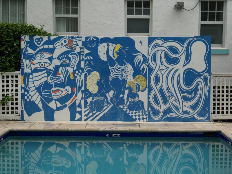 Miami Beach, Florida (FL): Park Central, Ocean Drive: pool artwork