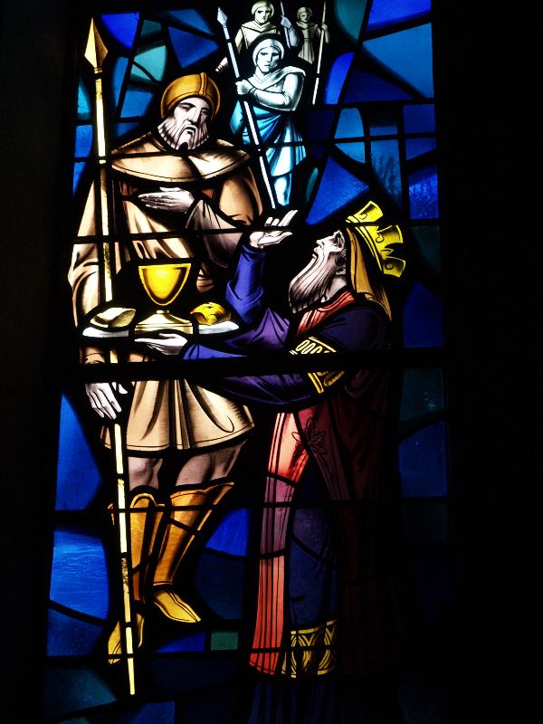 St Augustine, Florida (FL): Cathedral-Basilica: Melchizedek's offering (1965, Rambusch Studios)