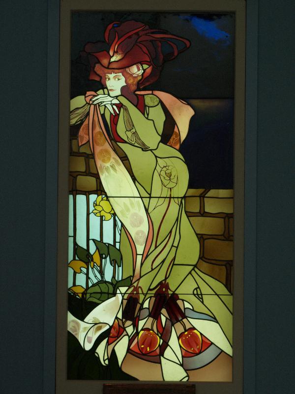 Richmond, Virginia (VA): Virginia Museum of Fine Arts: window with female figure (c 1901-1902, designed by Georges de Feure, probably made by Hand Muller-Hickler)