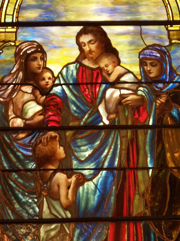 Richmond, Virginia (VA): St Paul's Episcopal Church: Jesus Blessing the Children (installed 1894, Tiffany Studios)