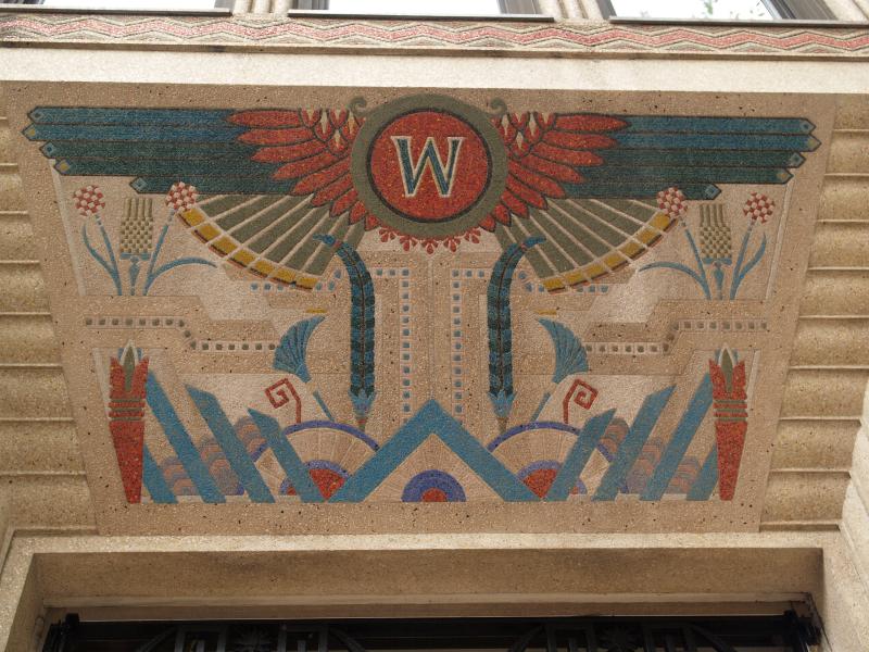 Washington, DC: Walker Building, 15th Street NW: decoration over door (1936, architect Porter & Lockie, artist John Joseph Earley)