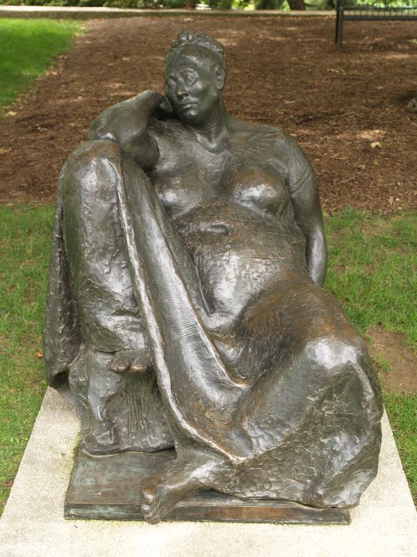 Washington, DC: Hirshhorn Museum and Sculpture Garden: Seated Yucatan Woman (1973, sculptor Francisco Zuniga)