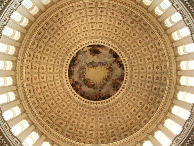 Washington, DC: Capitol Hill: Rotunda dome, The Apotheosis of Washington (1865, Constantino Brumidi, restored 1987-1988)