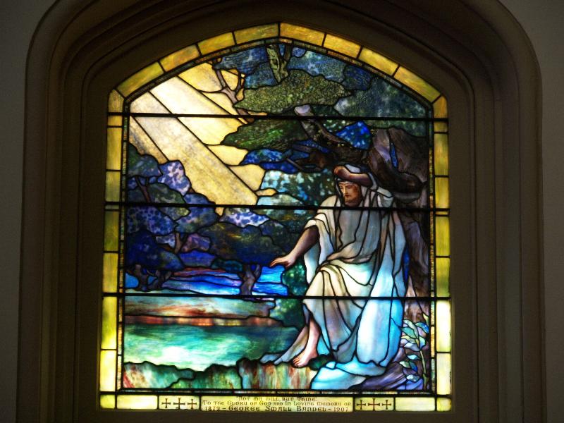 Baltimore, Maryland (MD): Brown Memorial Park Avenue Presbyterian Church: Christ in Gethsemane (c 1905, Tiffany Studios)