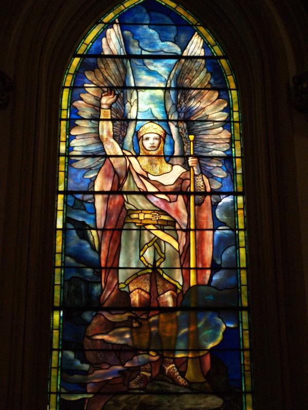Baltimore, Maryland (MD): Brown Memorial Park Avenue Presbyterian Church: St. Gabriel (1906, Tiffany Studios, designed by Frederick Wilson)