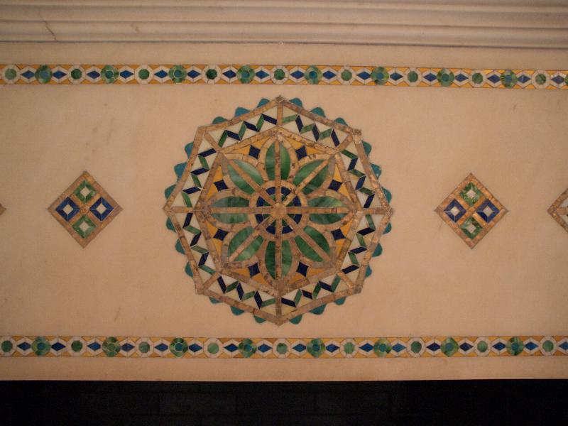 Boston, Massachusetts (MA): Ayer Mansion (Commonwealth Avenue): main lobby fireplace decoration (Tiffany)