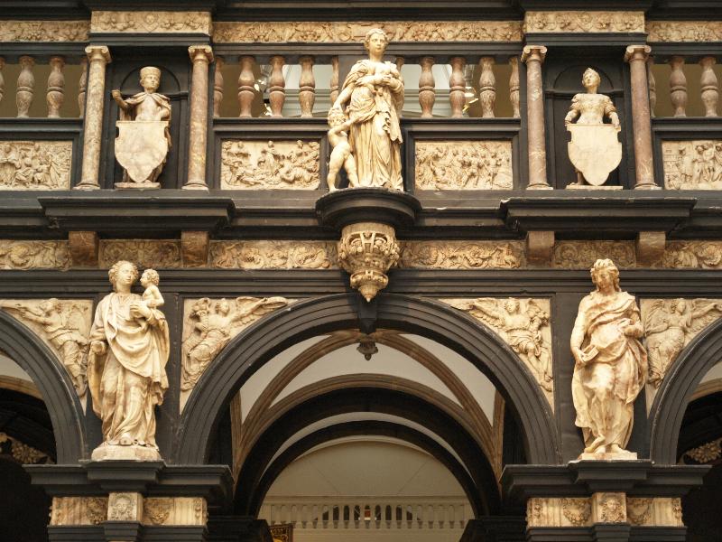 London, England: Victoria and Albert Museum: choir screen from 's-Hertogenbosch, Netherlands (1600-1613, Conrad von Norenberch)