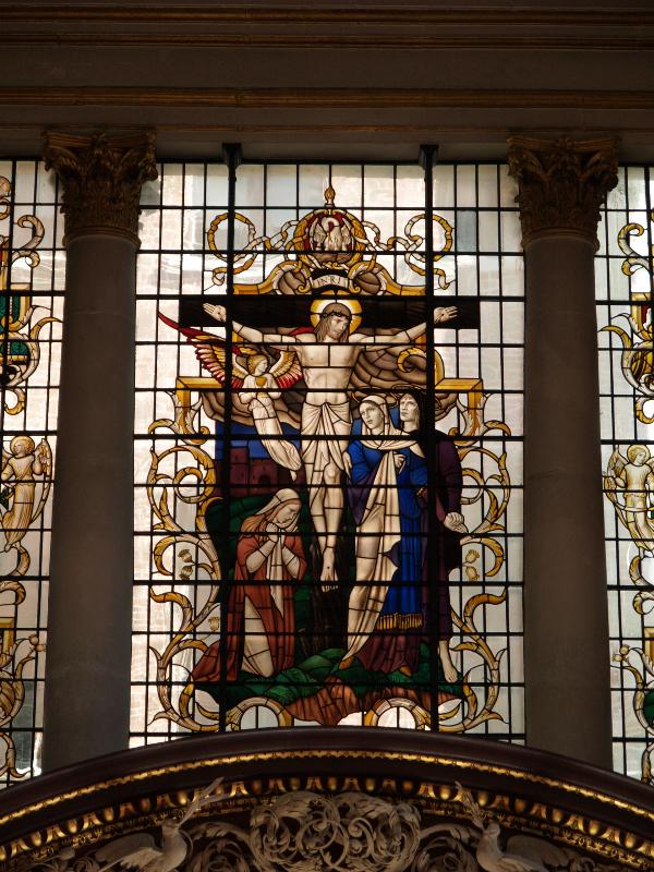 London, England: Piccadilly, St James's Church: Crucifixion (1954, Christopher Webb)