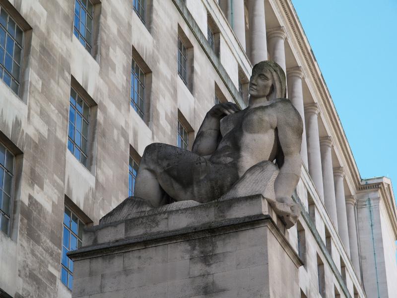 London, England: Horse Guards Avenue, Ministry of Defence: Earth (1949-1952, Charles Wheeler)