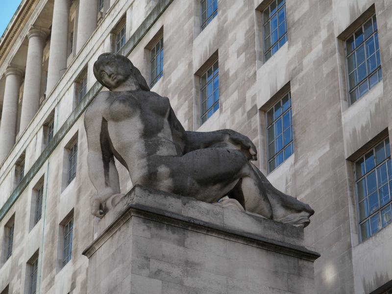 London, England: Horse Guards Avenue, Ministry of Defence: Water (1949-1952, Charles Wheeler)