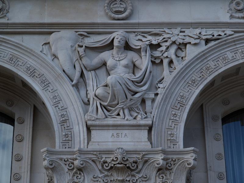London, England: Whitehall, Foreign and Commonwealth Office: Asia (1861-1868, sculptor John Birnie Philip, architect George Gilbert Scott)