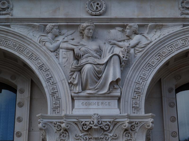 London, England: Whitehall, Foreign and Commonwealth Office: Commerce (1861-1868, sculptor Henry Hugh Armstead, architect George Gilbert Scott)